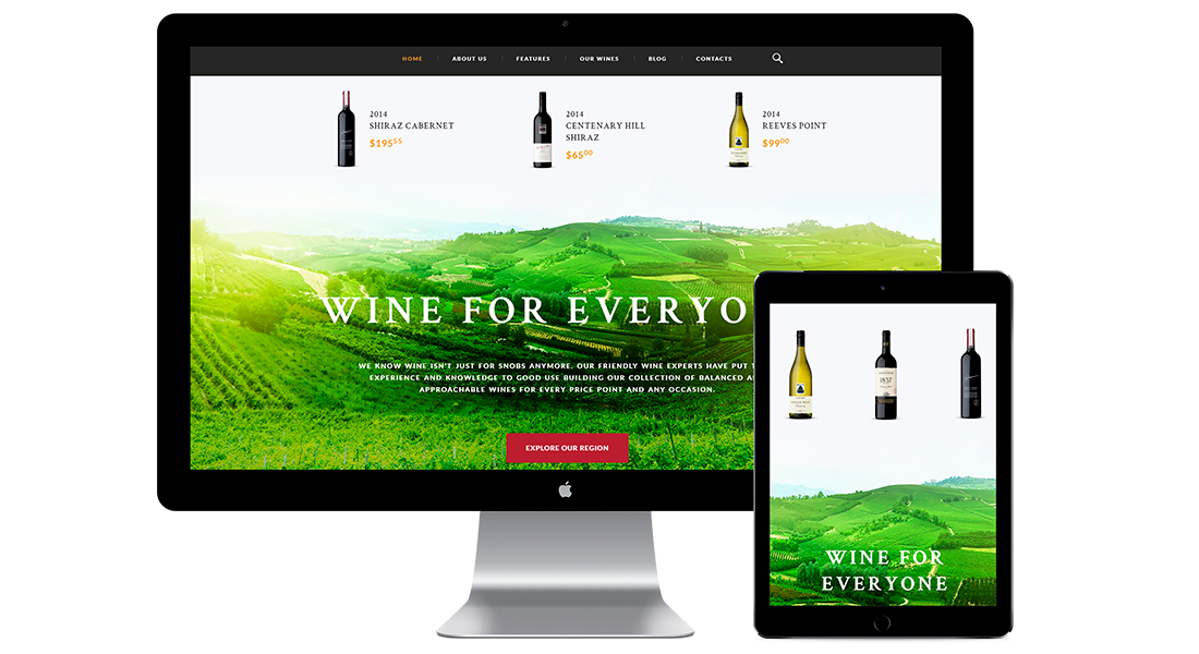 Diseño web para tienda de vinos